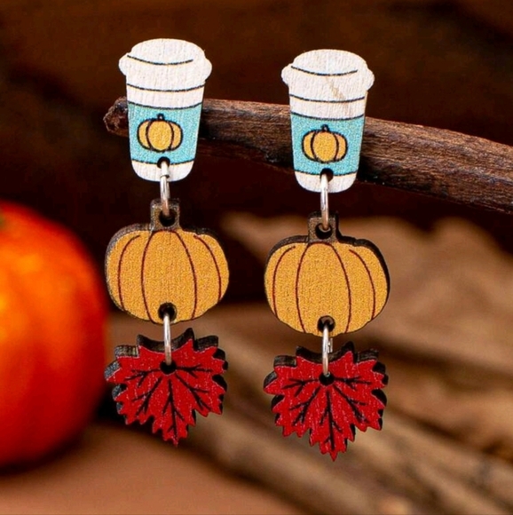 A Cup of Fall Earrings - Picture 3 of 3
